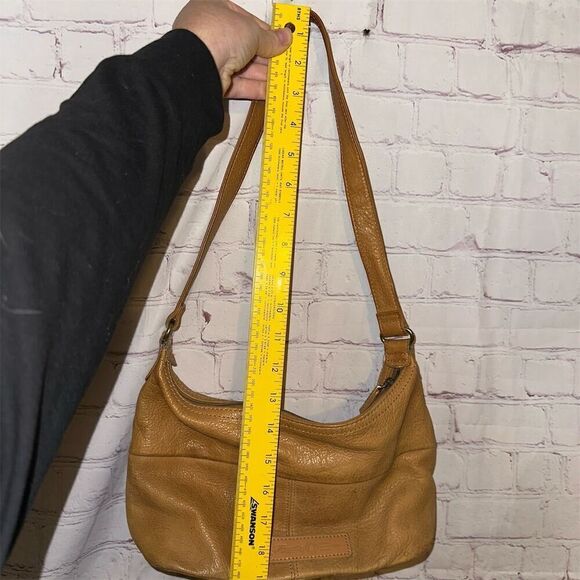 Vintage Fossil Women's Tan Brown Leather Shoulder Bag with Front Flap Pocket - Picture 8 of 14